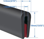 Rubber Edge Trim, Self-Adhesive Rubber Edge Trim, Edge Protector for Sheet Metal, EPDM Material, Fit 1/16"(1.6mm), Length 20Ft, Black Color,