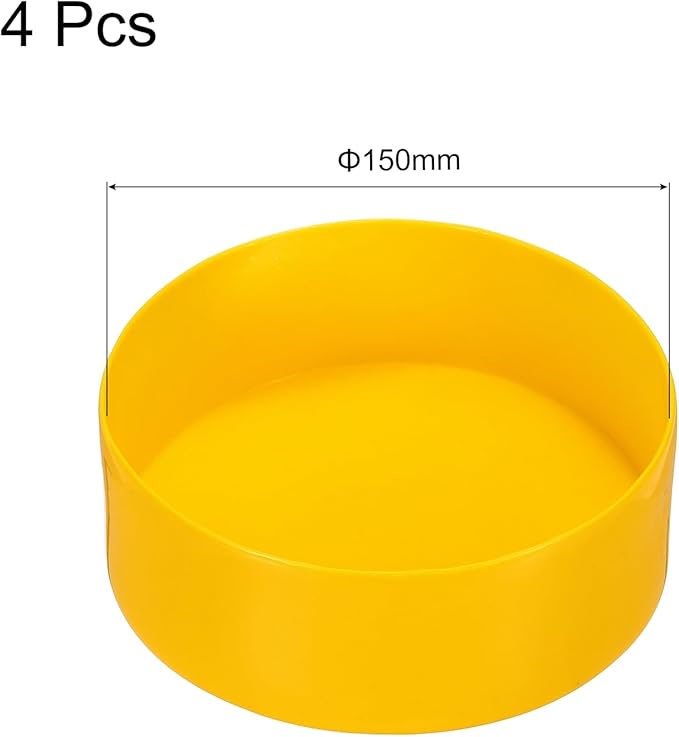 uxcell 4pcs Rubber End Caps 150mm(6 Inch) ID Vinyl Round End Cap Cover Screw Thread Protectors Yellow, 50mm Height