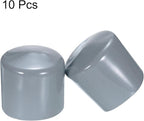 uxcell 10pcs Rubber End Caps 45mm(1.8") ID Vinyl Round End Cap Cover Screw Thread Protectors Grey