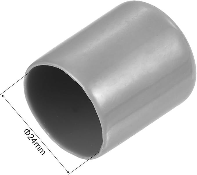 uxcell 10pcs Rubber End Caps 24mm ID Vinyl Round End Cap Cover Screw Thread Protector Light Grey
