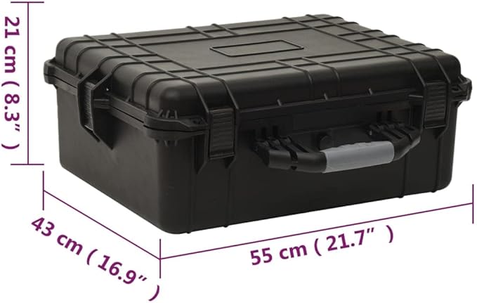 PP Portable Flight Case, Lockable Tool Box for Transportation Travelling, Protective Equipment Case, 21.7"x16.9"x8.3", -284