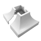 Deck Post Cover Durable, Snap-Together Shoe Base Instantly Transforms Hand & Stair Rail Feet Porch, Stair & Deck Base Bracket Covers UV-Resistant ABS Plastic (White)