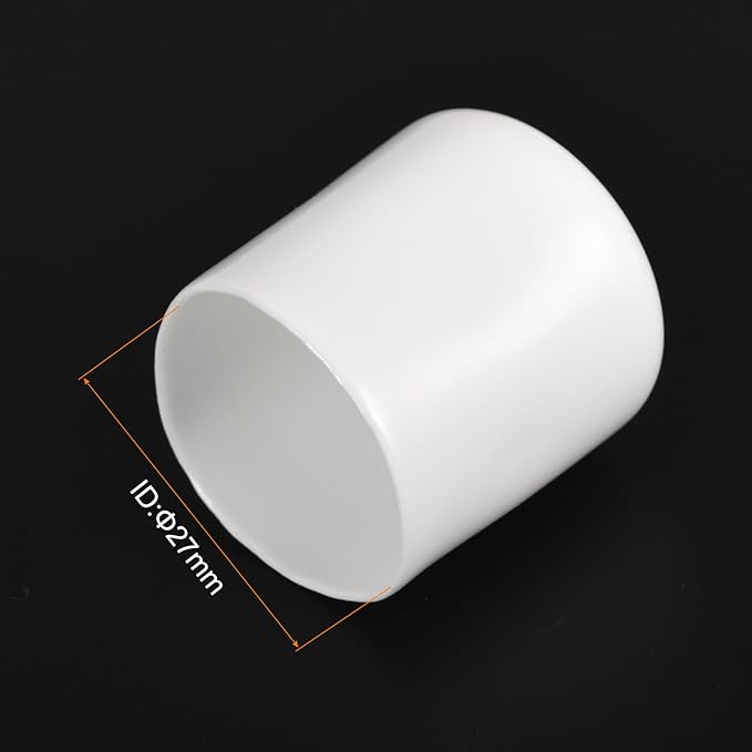 uxcell 10pcs Rubber End Caps 27mm ID Vinyl Round End Cap Cover Screw Thread Protectors White