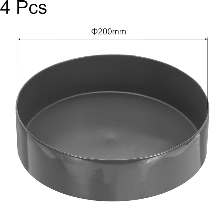 uxcell 4pcs Rubber End Caps 200mm(7.9 Inch) ID Vinyl Round End Cap Cover Screw Thread Protectors Dark Grey, 50mm Height