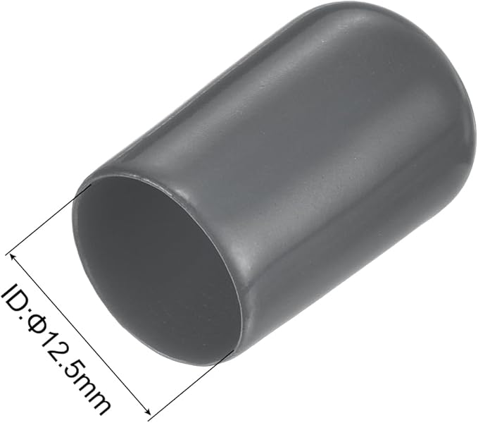 uxcell 10pcs Rubber End Caps 12.5mm ID Vinyl Round End Cap Cover Screw Thread Protector Dark Grey