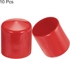 uxcell 10pcs Rubber End Caps 37mm(1 1/2") ID Vinyl Round End Cap Cover Screw Thread Protectors Red