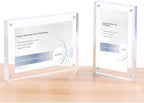 5 Pack Acrylic Label Holder Price Tag Displays Sign Holder with 3M Tape Adhesive Wall Mount Sign Stand (Transparent 120*80mm/4.72*3.15 inches)