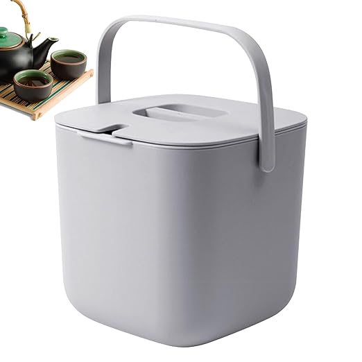 Tea Waste Bucket Dregs Trash Can Portable Sorting with Lid Handle 6.5L for Loose