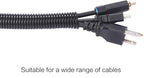 Alex Tech 10ft-1/4" 10ft-3/8" 10ft-1/2" Split Wire Loom Tubing - Black