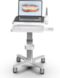 Dental Clinic Trolley Cart with Oral Scanner Holder,Hospital Mobile Workstation with Laptop Tray and Silent Wheels, for Office School Salon Lab etc.