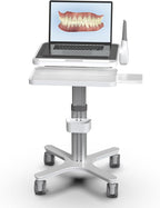 Dental Clinic Trolley Cart with Oral Scanner Holder,Hospital Mobile Workstation with Laptop Tray and Silent Wheels, for Office School Salon Lab etc.