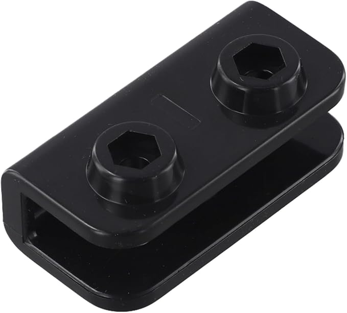 Replacement Connector for Pop-Up Gazebo, Rectangular Bracket Set Compatible with Tent Gazebo, 2-Way Fit, Black, Fits Glass Fiber Support Pole, 1/4 Pack(1Pc)