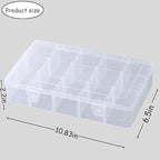 3pcs Clear Storage Small Parts Organizer Box Storage Bin With Dividers Multi Compartment for Beads Art DIY Tackle Box Organizer (CM-15 compartments)