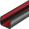 Rubber Edge Trim, Self-Adhesive U Channel Edge Protector for Plywood, Cabinet, 1/2" Wood Edge Banding, Flexible Furniture Repair, EPDM Material, Fit 1/2"(12mm), Length 20Ft, Black Color