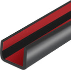 Rubber Edge Trim, Self-Adhesive U Channel Edge Protector for Plywood, Cabinet, 1/2" Wood Edge Banding, Flexible Furniture Repair, EPDM Material, Fit 1/2"(12mm), Length 20Ft, Black Color