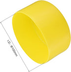 uxcell 4pcs Rubber End Caps 100mm ID Vinyl Round Tube Bolt Cap Cover Screw Thread Protectors Yellow, 50mm Height
