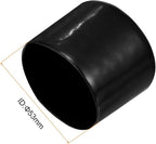 uxcell 5pcs Rubber End Caps 2 1/16"(53mm) ID Vinyl PVC Round Tube Bolt Cap Cover Screw Thread Protectors Black