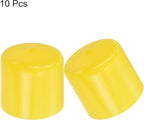 uxcell 10pcs Rubber End Caps 32mm(1 1/4") ID Vinyl Round End Cap Cover Screw Thread Protectors Yellow