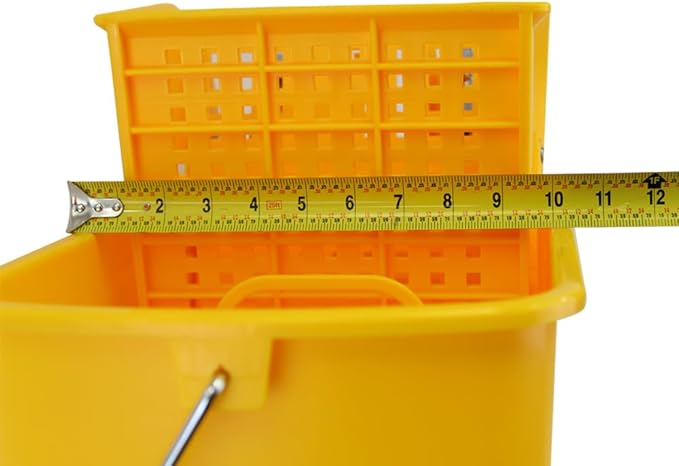 20L Rolling Janitorial Cleaning Mop Bucket Commercial Restaurant with Down Press Wringer, Random Color