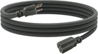 EP 8 Ft Outdoor Extension Cord, 12/3 SJTW Heavy Duty Extension Cable with 3 Prong Grounded Plug, 15 AMP Power Cord for Lawn, Garden, Appliances, Gray