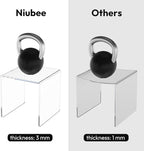 NIUBEE 2 Set Acrylic Risers Display for Funko POP Figures,Clear Cake Stands for Candy Dessert Table Decorations-3"x4"x5"