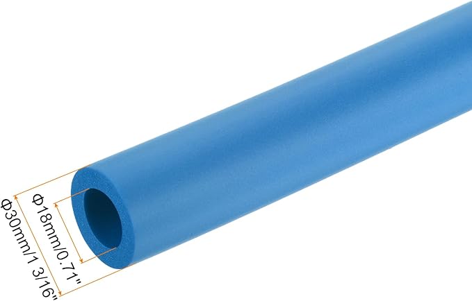uxcell Foam Tubing for Handle Grip Support,18mm ID 30mm(1 3/16") OD 0.3 Meter/1ft Length Blue