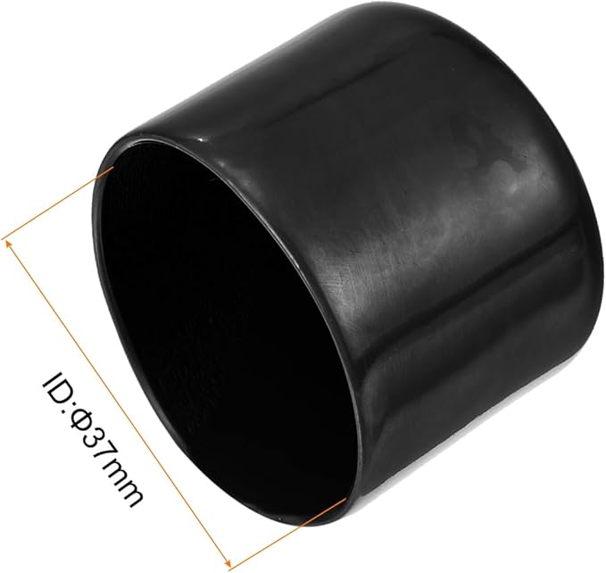 uxcell 4pcs Rubber End Caps 1 7/16"(37mm) ID Vinyl Round End Cap Cover Screw Thread Protectors Black, 30mm Height
