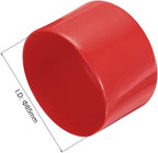 uxcell 4pcs Rubber End Caps 85mm ID Vinyl Round End Cap Cover Screw Thread Protectors Red, 50mm Height