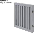 Unipaws Indoor 3 Panels Classic Freestanding Wooden Foldable Pet Gate with Support Feet - Grey, 20" W x 24" H