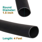 1.5 inch (Diameter) 3:1 Waterproof Heat Shrink Tubing Kit, Large Marine Dual Wall Adhesive Shrinkable Wire Wrap Tube, Insulation Sealing Wear-Resistant Cable Protector by YUKSY (4ft, Black)