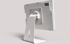 TABcare Anti-Theft Acrylic Case with 360 Rotate 180 Swivel Metal Desktop Stand & 90-Degree USB C Cable for Samsung Galaxy TAB Tablet (White, TAB A9+ 11)
