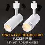 EAGLOD 15W LED H Track Lighting Heads,Focusing Track Light Head for Accent Retail Artwork, Linear Track Light H Type -4000K Daylight 120V Beam Angle 15 to 60 Degrees Halo Type 6 Pack (White)