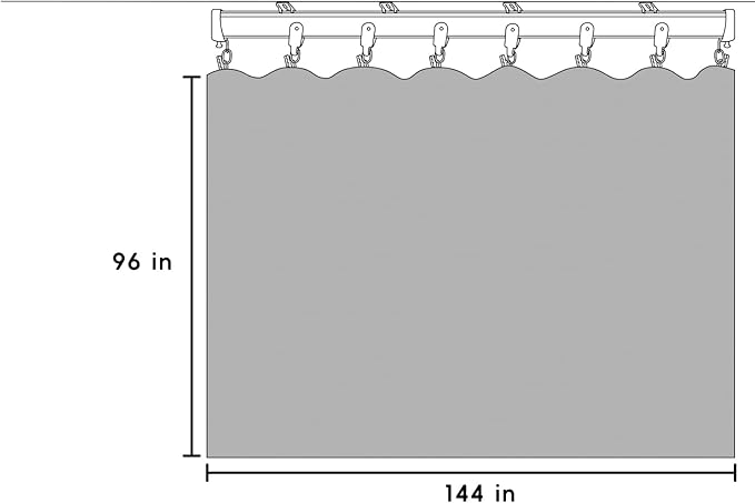 Room Divider Blackout Curtains Flexible Sliding Tracks Sets Ceiling Mounted Rod Window Curtain Privacy Separation for Bedroom Living Rooms,1 Panel Grey Drape and Black Track Set-W144xH96 in