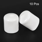 uxcell 10pcs Rubber End Caps 27mm ID Vinyl Round End Cap Cover Screw Thread Protectors White