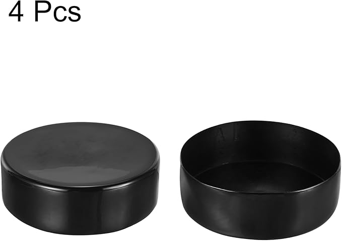 uxcell 4pcs Rubber End Caps 180mm ID Vinyl Round End Cap Cover Screw Thread Protectors Black, 50mm Height