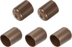 uxcell 5pcs Rubber End Caps 22mm(7/8") ID Vinyl PVC Round Tube Bolt Cap Cover Screw Thread Protectors Brown