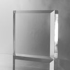 CiaoHER 2in Thickness Beveled Solid Acrylic Display Block Clear Polished Pedestal Stand Riser Solid Base (9x9)