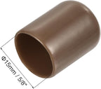 uxcell 10pcs Rubber End Caps 15mm(5/8") ID Vinyl Round End Cap Cover Screw Thread Protectors Brown