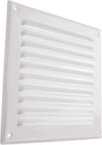 Vent Systems - 6 x 6 Inch (Inner) Pack of 10 White Metal Square Soffit Air Vent Grille Cover, Register Vent Deflector Louver Built-in Mesh HVAC for Bathroom Home Office Kitchen 8" x 8" (Outer)