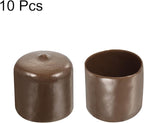 uxcell 10pcs Rubber End Caps 33mm(1 5/16") ID Vinyl Round End Cap Cover Screw Thread Protectors Brown