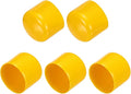 uxcell 5pcs Rubber End Caps 50mm(2 Inch) ID Vinyl PVC Round Tube Bolt Cap Cover Screw Thread Protectors Yellow