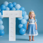 PRELIFE MEMORY 3FT/36 Inch Light Up Marquee Letter A-Z, White Frame KT Board Plug-in KT Board with Bracket White LED Party Decorative Light Decoration for Birthday Party Anniversary (T)