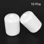 uxcell 10pcs Rubber End Caps 16mm ID Vinyl Round End Cap Cover Screw Thread Protectors White