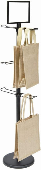 HUBERT Tote Bag Rack 3 Tier 57 3/4" H Black