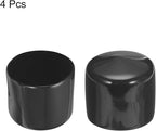 uxcell 4pcs Rubber End Caps 51mm ID Vinyl Round End Cap Cover Screw Thread Protectors Black, 40mm Height