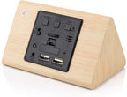 OCT17 Wooden Wood Clock, New Version LED Alarm Digital Desk Clock Adjustable Brightness, Alarm Time, Displays Time Date Temperature - Bamboo