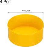 uxcell 4pcs Rubber End Caps 120mm(4.7 Inch) ID Vinyl Round End Cap Cover Screw Thread Protectors Yellow, 50mm Height