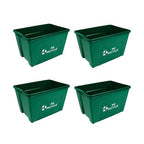 Curbside 18 Gallon Green Recycling Bin with Carrying Handles for Homes or Businesses for Curb Recycling - Four Pack of Bins - Green