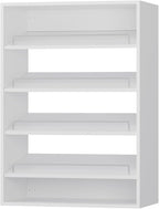 Shoe Shelf Short Tower Closet Unit, Modular Closet System, Wood Closet System Organizer with Storage for Walk In Closets, Clothing Rack for Hanging Clothes, Bedroom, White, 19.5"W