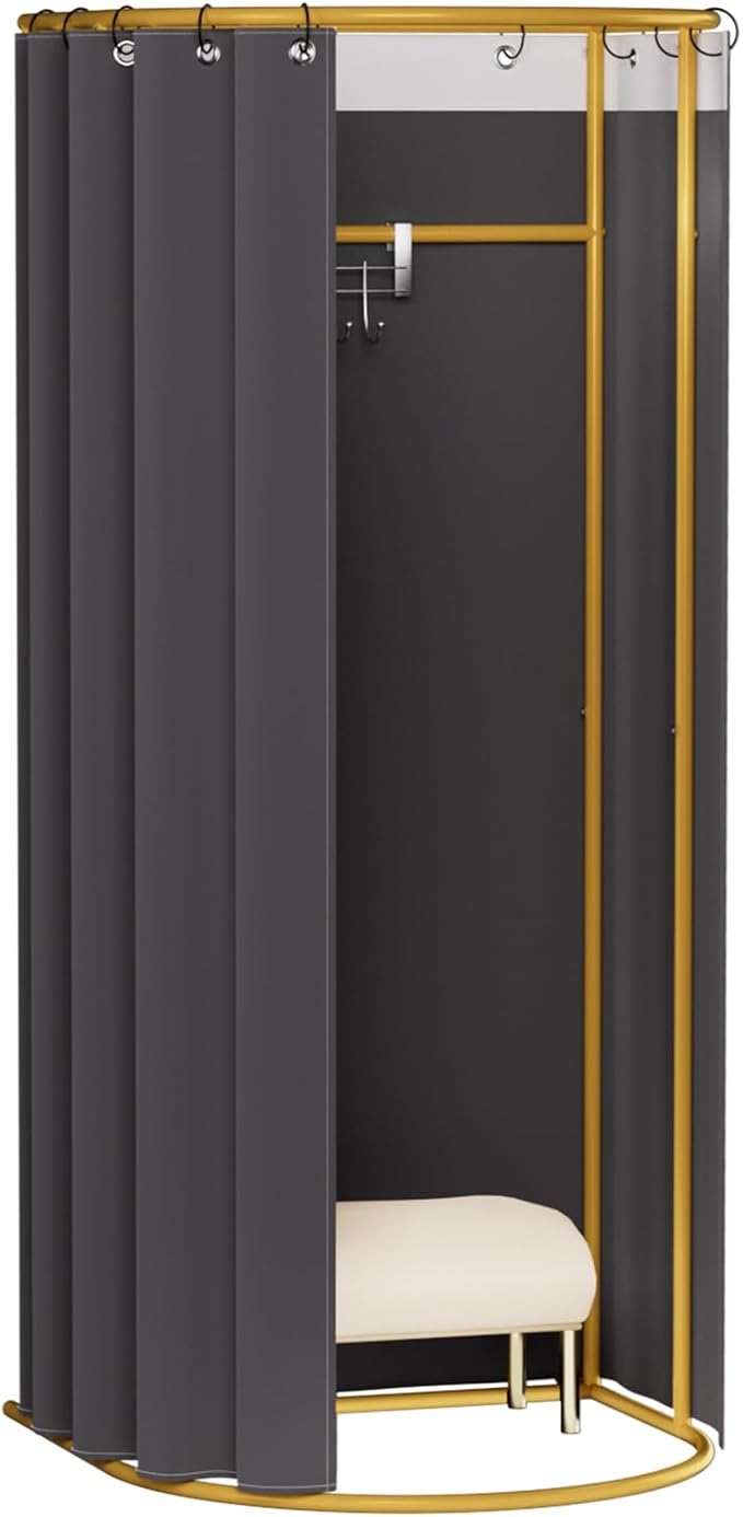 JVVMNJLK Clothing Store Fitting Room Divider, Portable Changing Room, Privacy Protection Movable Dressing Room Divider with Shading Curtain, Temporary Wall Portable Changing Room Partition